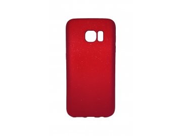 Silikónový kryt (obal) pre Samsung Galaxy S7  - červený s trblietkami