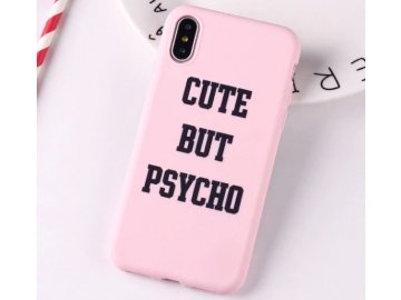 Silikónový kryt (obal) pre iPhone X/XS - CUTE BUT PSYCHO (ružový)