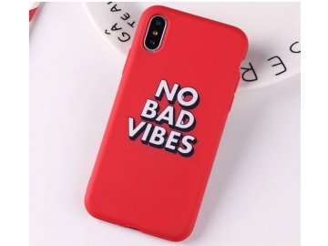 Silikónový kryt (obal) pre iPhone 7/8 - NO BAD VIBES (červený)