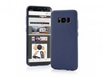 Silikónový kryt (obal) Matt pre Samsung Galaxy A21 - modrý