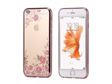 Silikónový kryt (obal) Diamond Flower pre iPhone 11 Pro - ružovo zlatý