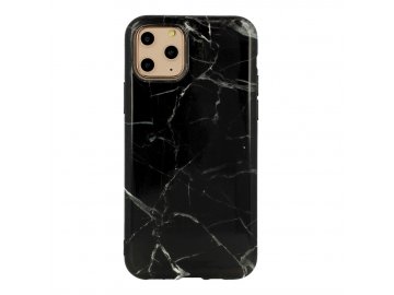 Vennus Marble Stone silikónový kryt (obal) pre iPhone 12 mini - čierno-biely