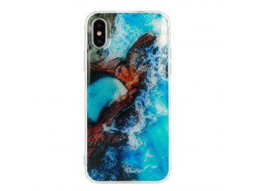 Vennus Marble silikónový kryt (obal) pre iPhone X/XS - oceán
