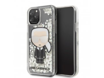 Karl Lagerfeld Iconic Glitter Glow in The Dark kryt (obal) pre iPhone 7/8/SE 2020/SE 2022 - priesvitný