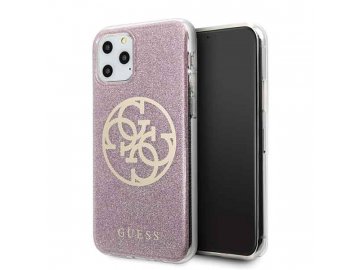 Guess plastový kryt (obal) pre iPhone 7/8/SE 2020/SE 2022 - ružový s trblietkami