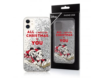 Disney zadný kryt (obal) pre iPhone 7+/8+ (Plus) s presýpacími trblietkami - vianočný Mickey a Minnie