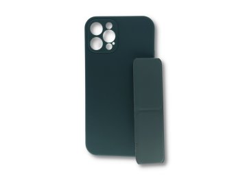 Silikónový kryt (obal) Magnetic Stand pre iPhone 12 Pro - tmavozelený