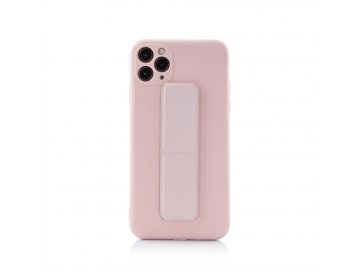 Silikónový kryt (obal) Magnetic Stand pre iPhone 12 Pro - púdrová ružová