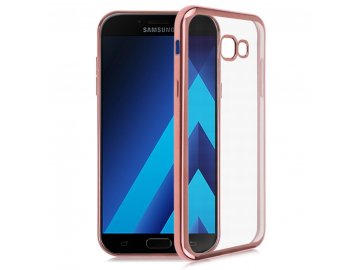 Silikónový kryt na Samsung Galaxy A5 2017 priesvitný (rose gold okraje)