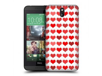 Plastový kryt (obal) pre HTC Desire 610 - srdiečkový/červený