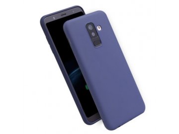 Silikónový kryt (obal) pre Samsung Galaxy A8+ (Plus) 2018 - dark blue (tm. modrý)