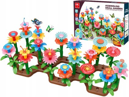 Bloky puzzle kvety záhradné kreatívne kvety 148