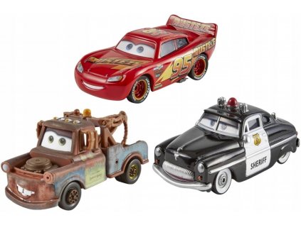 CARS CARS Mater, šerif, blesk. Súprava Mattel