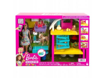 Barbie Farm z radostného Kurek set + Doll Hgy88