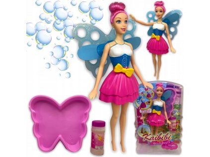 Barbie Doll Fairy Butterfly Wings mydlové bubliny