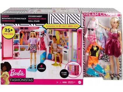 Barbie sada šatníka s bábikou a príslušenstvom, Mattel