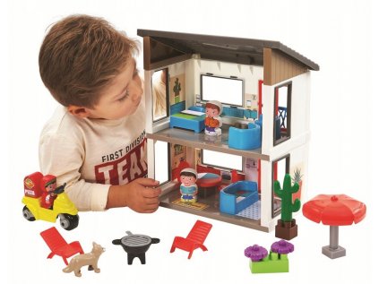 Ecoiffier Construction Blocks House 56 EL+3 Figurines