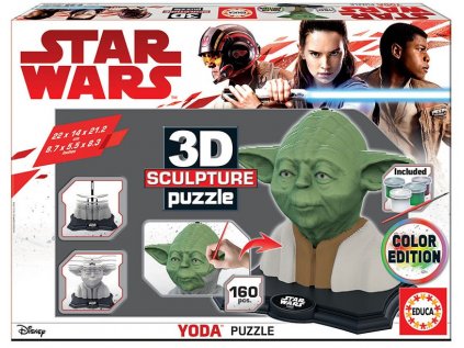 Educa 3D puzzle socha yoda, farebná