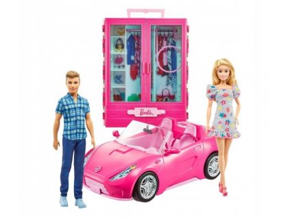 Šatník + Cabriolet + Barbie a Ken Doll