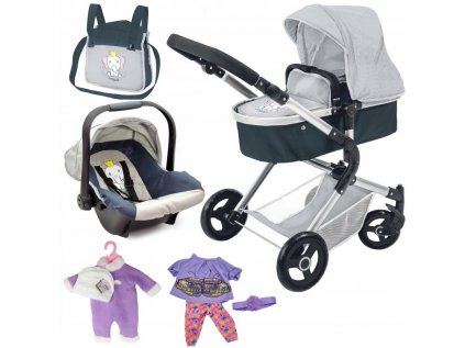 Woopie Royal Doll Set 3in1 Trolley + detský nosič