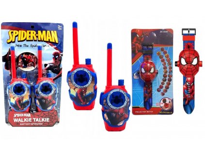 Spiderman Walkie Talkie Toki Echcap set + hodinky