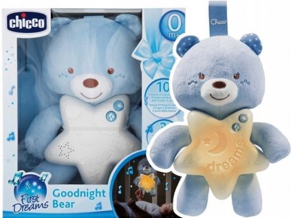 Chicco Betime Teddy Bear Plyšová lampa + uspávanky