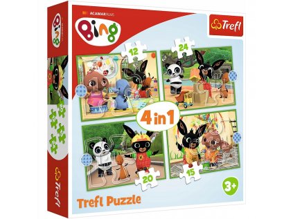 Trefl Puzzle 4in1 králičie bing 34357