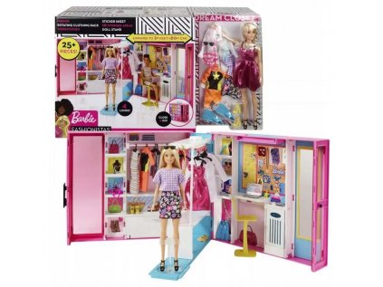 Barbie skriňa snov s bábikou + doplnky. 10 GBK/1