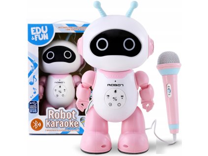 Robot Karaoke edu a zábavný mikrofón USB ružový reproduktor