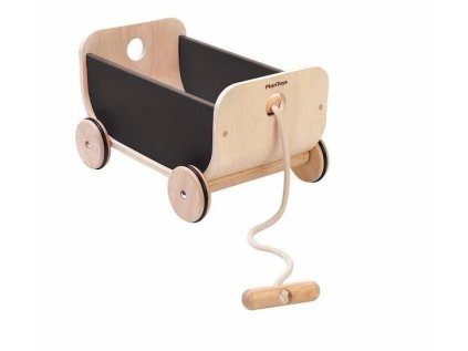 Kočíka dreveného vagóna - čierna - plánujte hračky