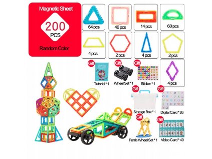 Štýl 200 kusov PCS 3D Magnetické bloky bloky majú