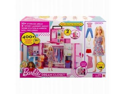 Barbie šatňa Sada Barbie + bábika HGX57 MATTE