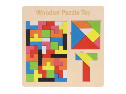 Tetris 3in1 puzzle drevené pútniky puzzle bloky