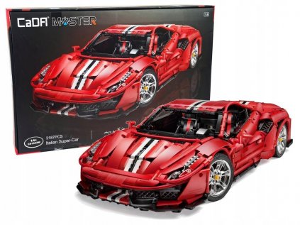 Červené bloky športového automobilu Red Cada 1: 8