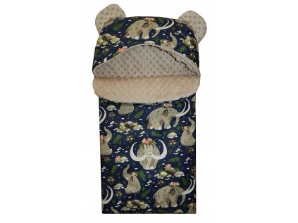 Detský spací vak do kočíka - Minky spacák+bavlna pre vozík pre 40 x 80 gondolu