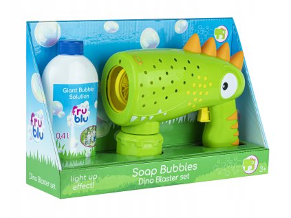 Hračka na mydlové bubliny - Fru Blu Bubbles Blaster Dino + tekutina 0,4 l