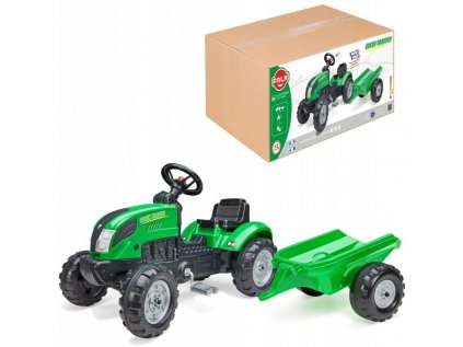 Detské odrážadlo - Falk Green Tractor pre pedále + príves a roh