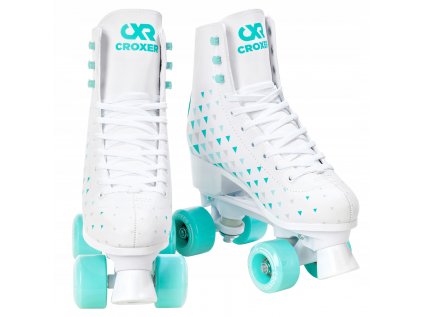 Detské dvojradové korčule - Classic Retro Roller Skates Croxer Vesna White/Mint 36