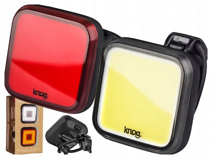 Svetlo na bicykel - Kno -Blinder Square 200 /100 LM USB LAMP SET