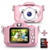 Fotoaparát pre deti Pink Dog 40MPX + 32 GB karta
