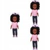 3x čierne silikónové bábiky pre deti pre deti