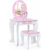 Toaletný stolík pre biele ružové dievča, 49,5 x 35,5
