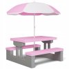 Detský záhradný nábytok - Záhradný nábytok pre deti piknikový stôl dáždnik