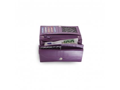 Dámská kožená psaníčková peněženka Arwel 4027­ - fialová