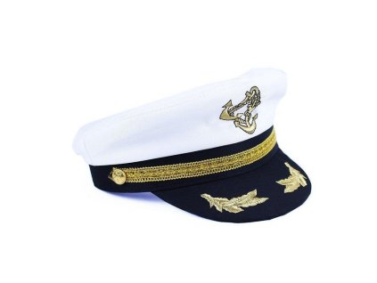 Čepice námořník/kapitán - bílá
