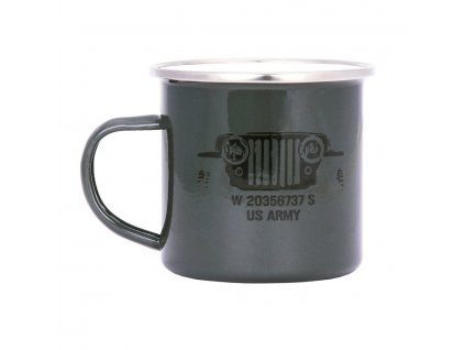 Hrnek US ARMY JEEP smaltovaný 300 ml ZELENÝ