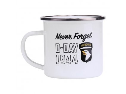 Hrnek D-DAY 1944 smaltovaný 300 ml BÍLÝ