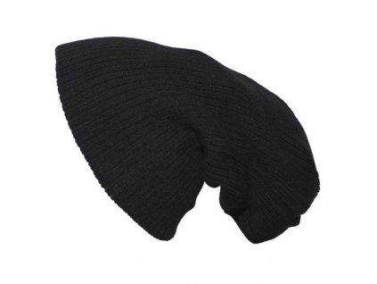 Čepice pletená BEANIE extra dlouhá ČERNÁ