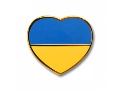 Odznak (pins) 20mm vlajka Ukrajina Srdce