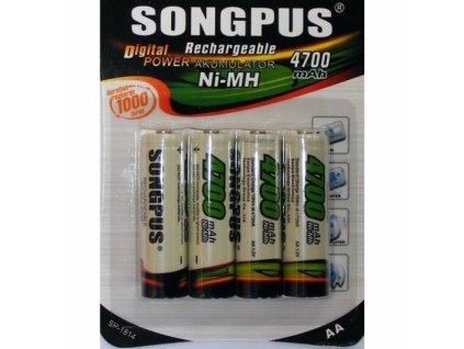 Nabíjecí baterie Songpus 4700 mAh AA 4ks
